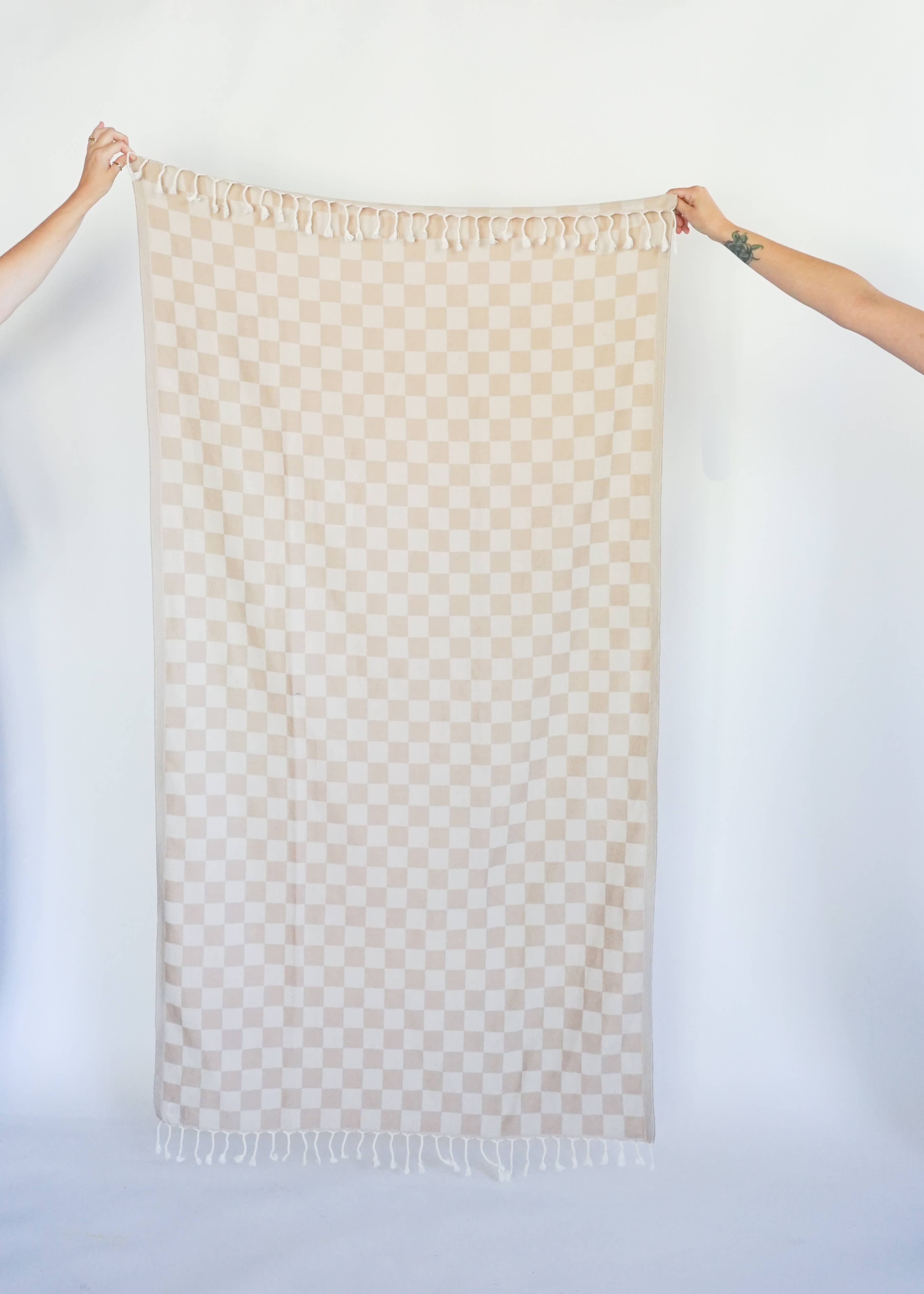 Check Turkish Bath Towel - Oat