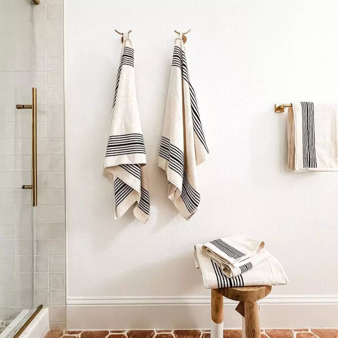 Melika Turkish Cotton Striped Terry Towel: Bath Sheet / Full Stripe