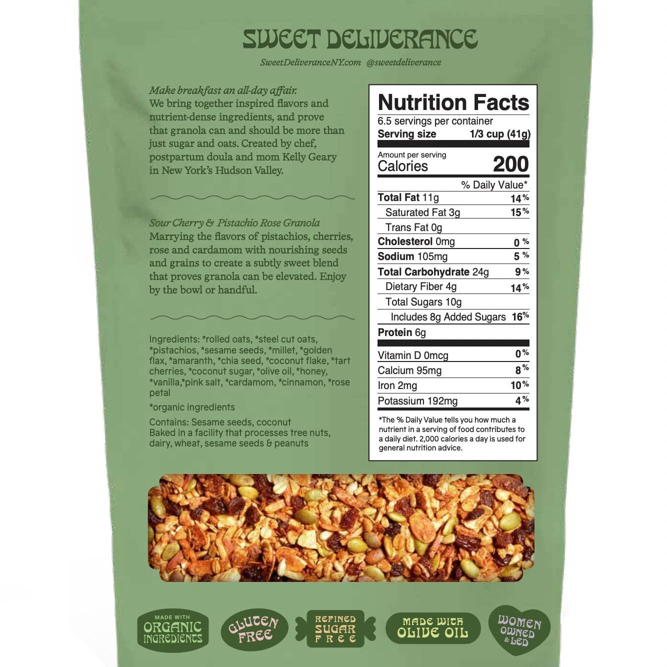 Sour Cherry & Pistachio Rose Granola