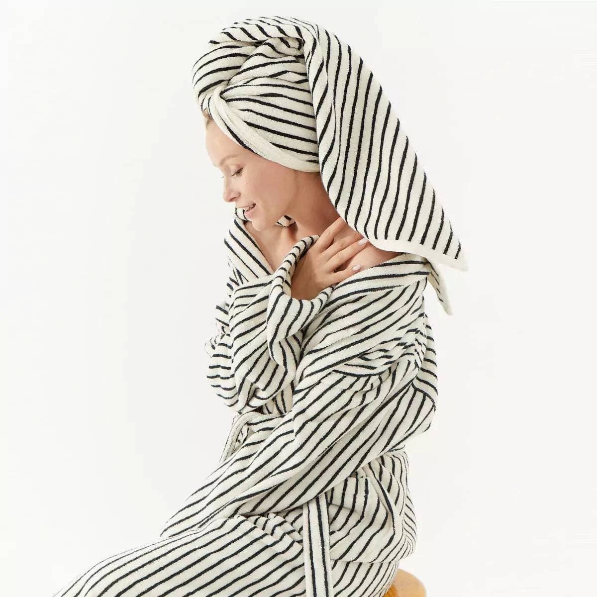 Melika Turkish Cotton Striped Terry Towel: Bath Sheet / Full Stripe