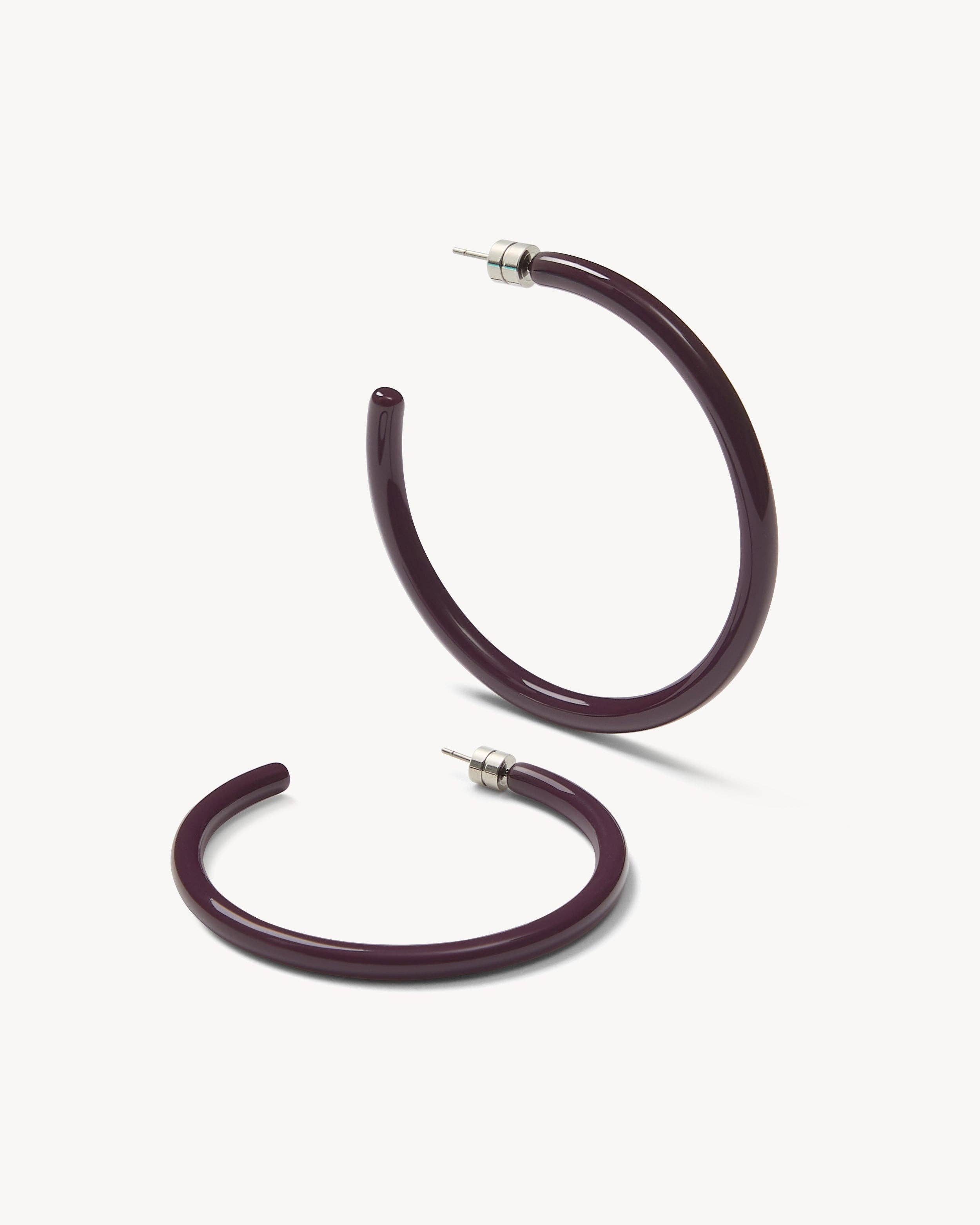 Large Hoops in Royal Peony