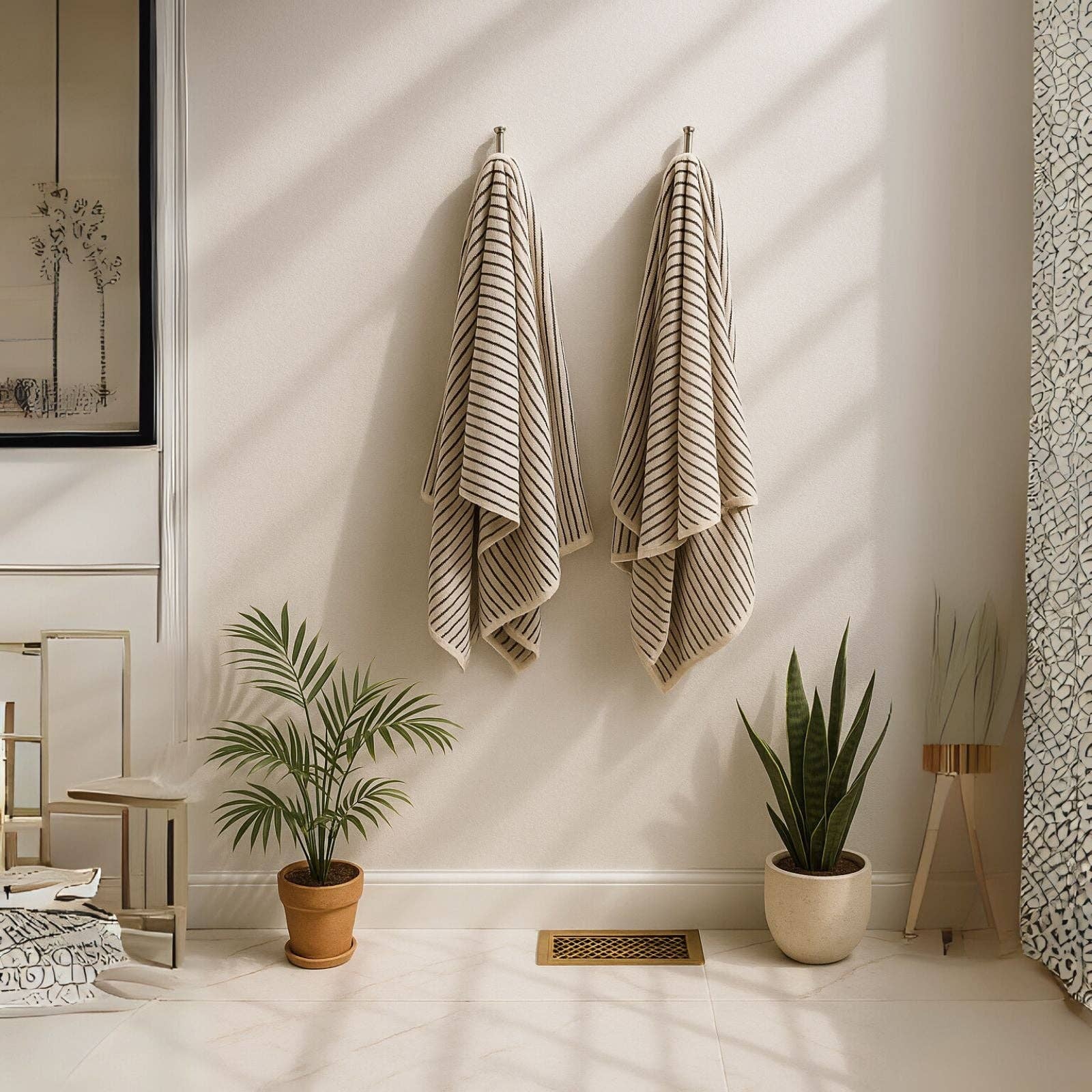 Melika Turkish Cotton Striped Terry Towel: Bath Sheet / Full Stripe