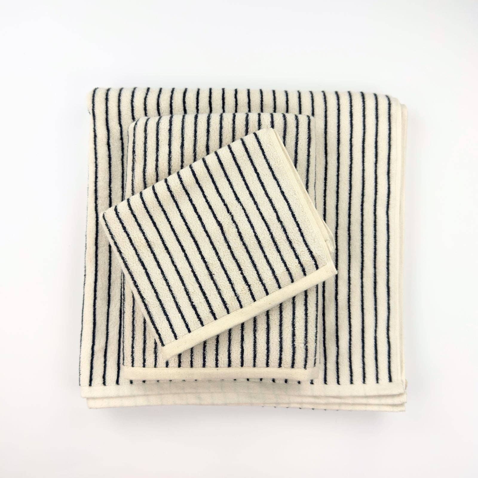 Melika Turkish Cotton Striped Terry Towel: Hand Towel / Full Stripe